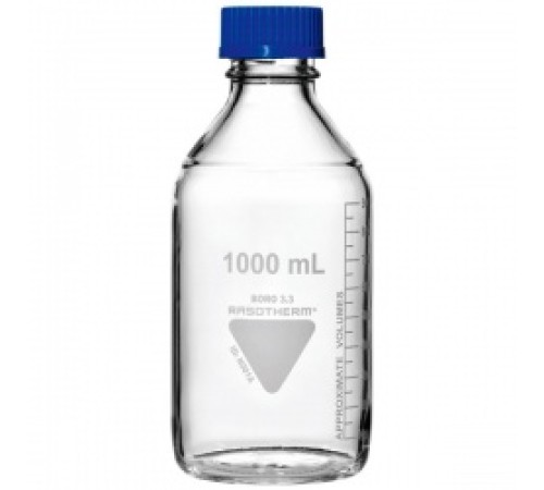 Бутыль RASOTHERM 1000 мл, GL45, с градуировкой, крышкой и сливным кольцом, стекло (Артикул 95206004) Бутыль RASOTHERM 1000 мл, GL45, с градуировкой, крышкой и сливным кольцом, стекло (Артикул 95206004)