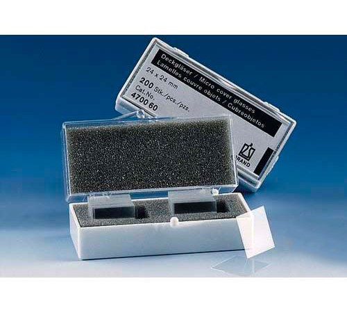 BRAND 470045 Стекло покровное, № 1, 18*18 мм, квадратное, чисто белое, Boro 3.3, 2000 шт/упак BRAND 470045 Стекло покровное, № 1, 18*18 мм, квадратное, чисто белое, Boro 3.3, 2000 шт/упак