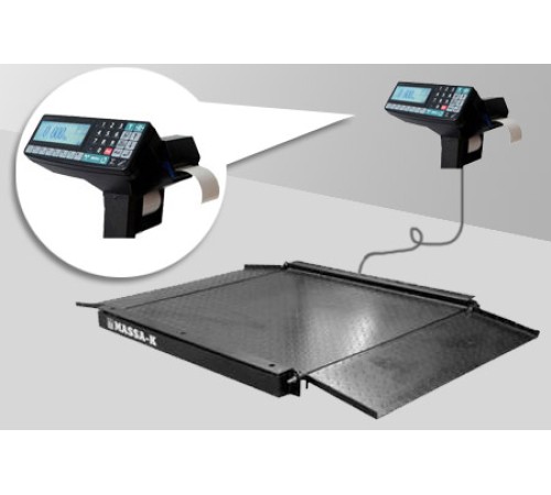 4D-LA-10/10-1000-RP с печатью этикеток - Промышленные платформенные электронные весы с пандусом с 4 датчиками 4D-LA-10/10-1000-RP с печатью этикеток - Промышленные платформенные электронные весы с пандусом с 4 датчиками