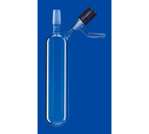 Пробирка круглодонная для азота Lenz 50 мл, керн NS14/23, PTFE игольчатый кран, стекло Пробирка круглодонная для азота Lenz 50 мл, керн NS14/23, PTFE игольчатый кран, стекло