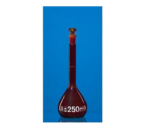 BRAND 37464 Колба мерная Blaubrand, USP, класс A, DE-M, 25 мл, NS 10/19, Boro 3.3, коричневая, стеклянная пробка, 2 шт/упак