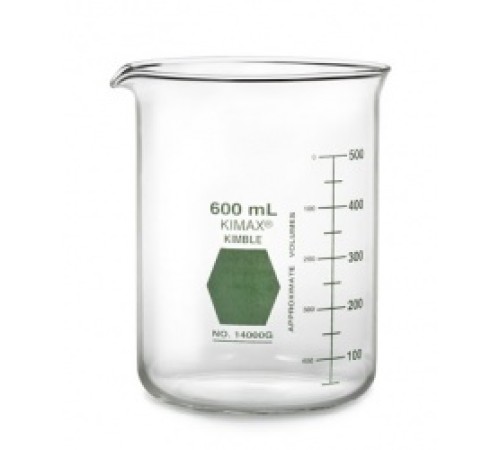 Стакан Гриффина Kimble Colorware 50 мл, низкий, с зеленой градуировкой, с носиком, стекло (Артикул 14000G-50) Стакан Гриффина Kimble Colorware 50 мл, низкий, с зеленой градуировкой, с носиком, стекло (Артикул 14000G-50)