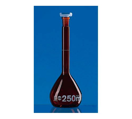 BRAND 37413 Колба мерная Blaubrand, класс A, DE-M, 25 мл, NS 12/21, Boro 3.3, коричневая, пробка PP, 2 шт/упак