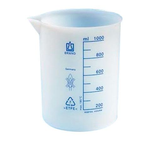 BRAND 90252 Стакан, низкий, ETFE, 400 мл, градуировка 50 мл, носиком BRAND 90252 Стакан, низкий, ETFE, 400 мл, градуировка 50 мл, носиком