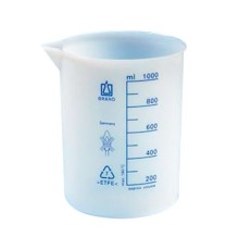 BRAND 90248 Стакан, низкий, ETFE, 250 мл, градуировка 50 мл, носиком