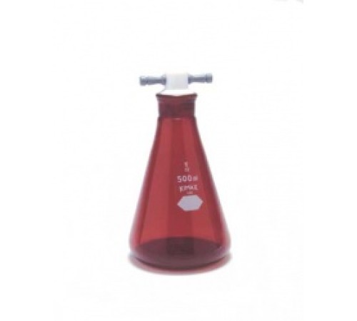 Колба коническая Kimble 125 мл, 22, с пробкой из PTFE, темное стекло RAY-SORB (Артикул 26610-125) Колба коническая Kimble 125 мл, 22, с пробкой из PTFE, темное стекло RAY-SORB (Артикул 26610-125)