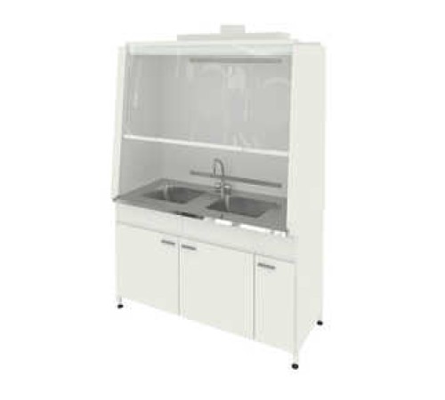 Шкаф вытяжной с двойной мойкой без электрики 1520x750x2190 Д Шкаф вытяжной с двойной мойкой без электрики 1520x750x2190 Д